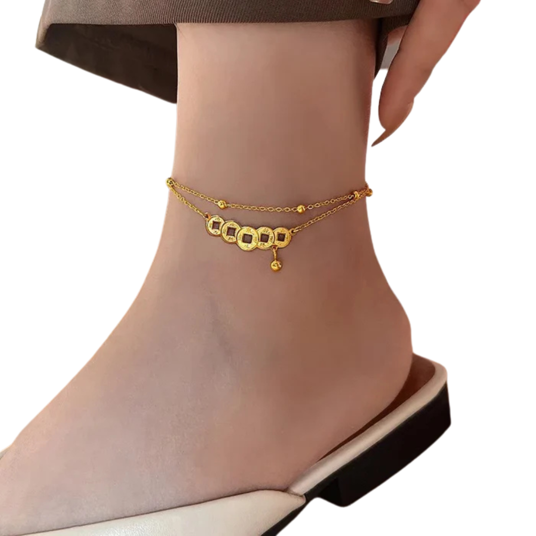 Tornozeleira Elegante Com Pingente de Sino