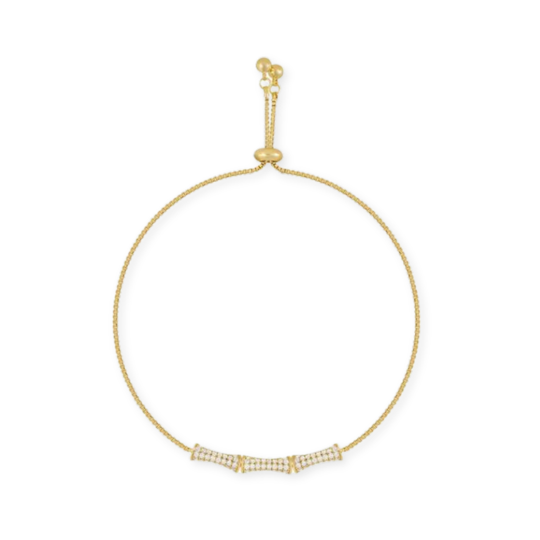 Pulseira Bambu com Pedras Preciosas