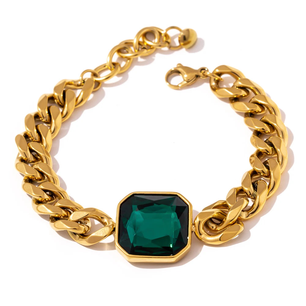 Pulseira Cúbica Com Zircônia Banhado a Ouro 18k