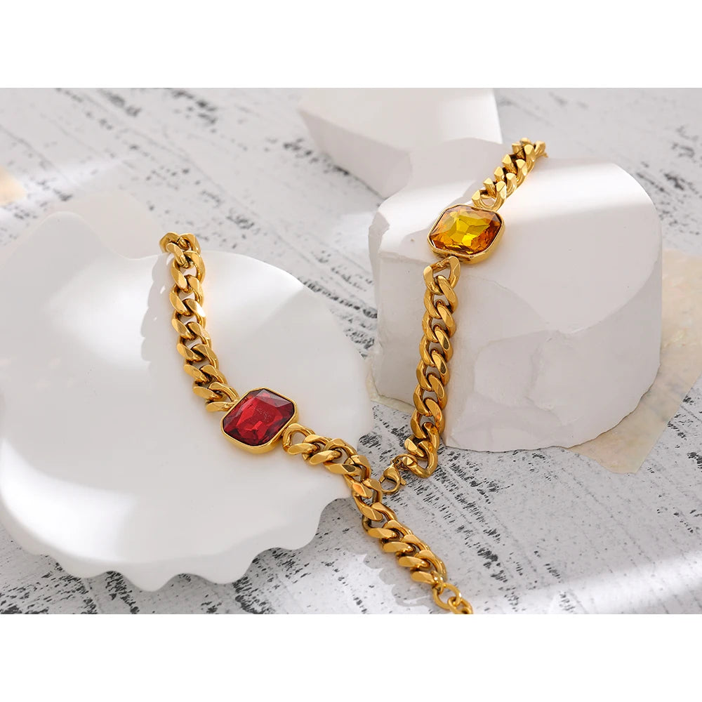 Pulseira Cúbica Com Zircônia Banhado a Ouro 18k