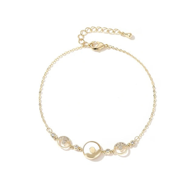 Pulseira Flor Shell com Zircônias