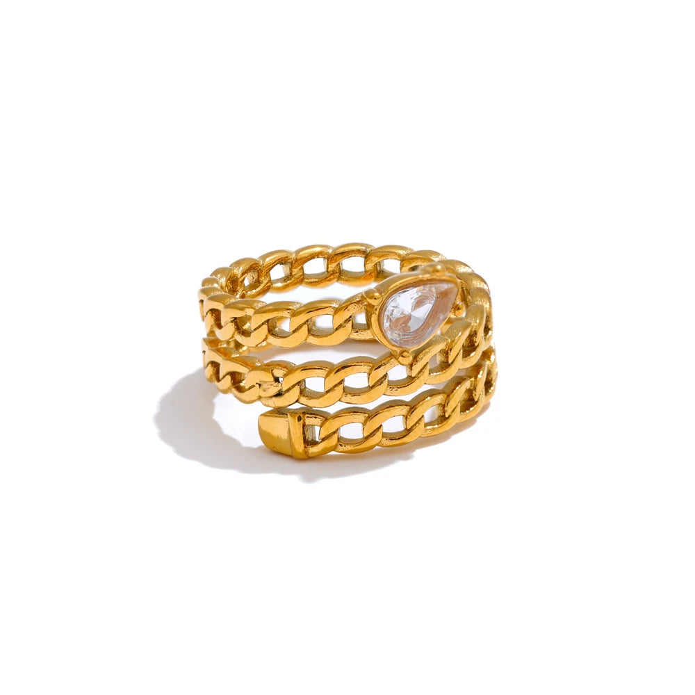 Yhpup aço inoxidável novo estilo moda anel 18k banhado a ouro pvd criativo forma de cobra jóias para mulheres acessórios da moda presente