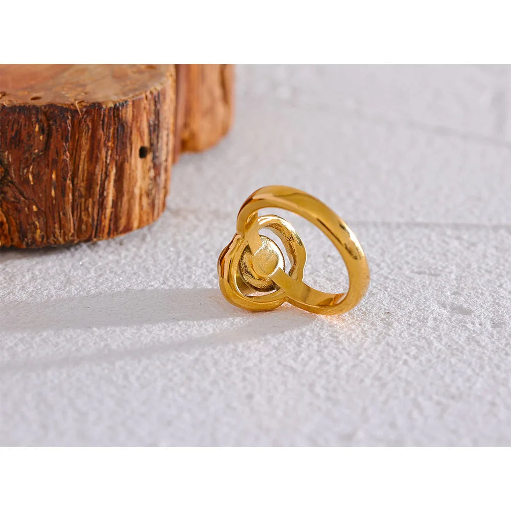 Anel Redondo Banhado a Ouro 18k