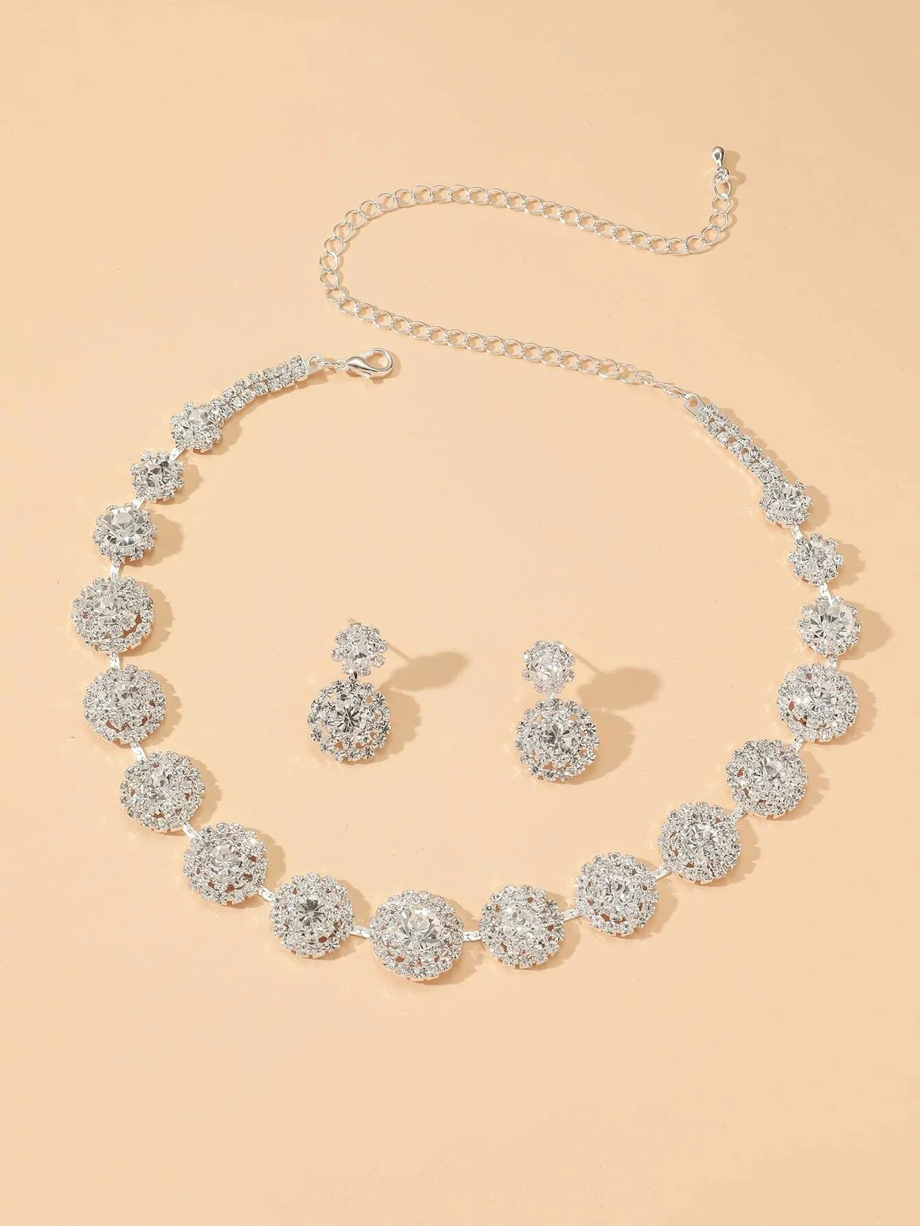 Conjunto Colar e Brincos Cravejados com Zircônia