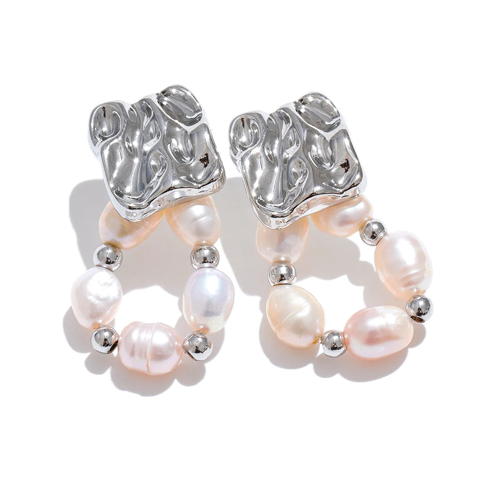 Brinco De Pérolas Banhado a Ouro 18k