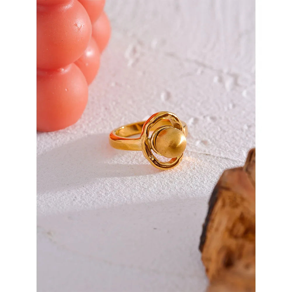 Anel Redondo Banhado a Ouro 18k