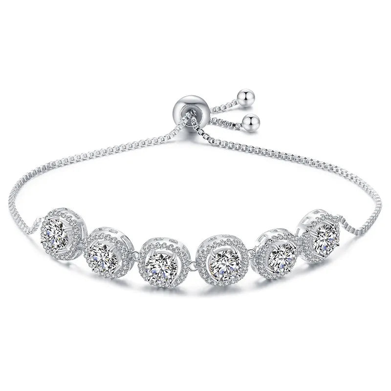 Pulseira Ajustável com Pontos de Brilhante