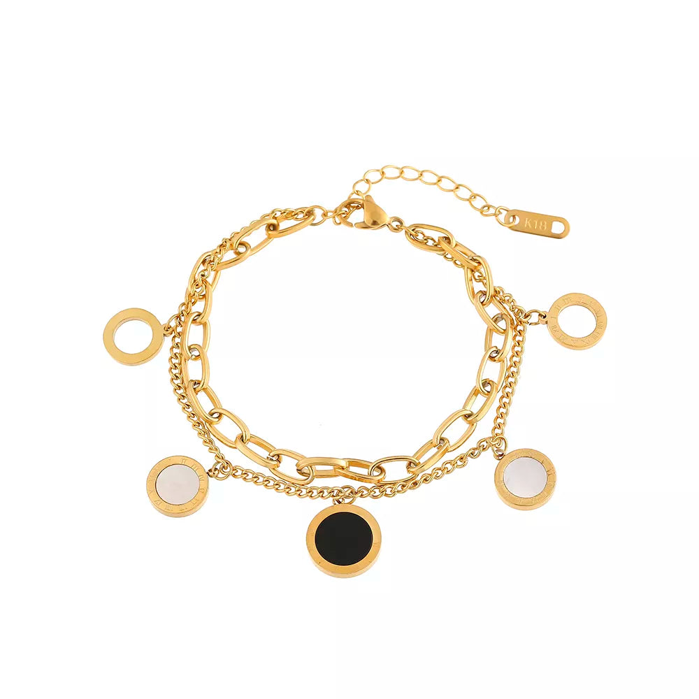 Pulseira Corrente com Pendentes Circulares