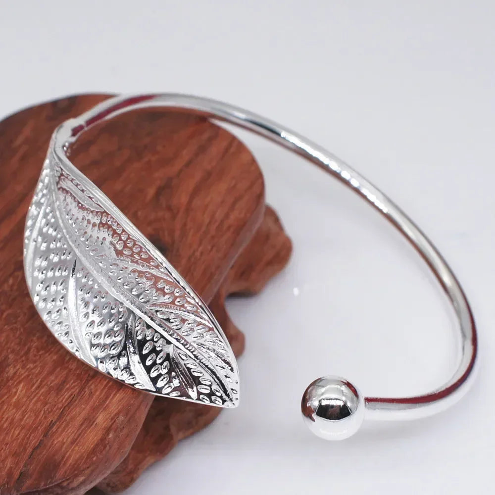Pulseira Folhada Minimalista Prata