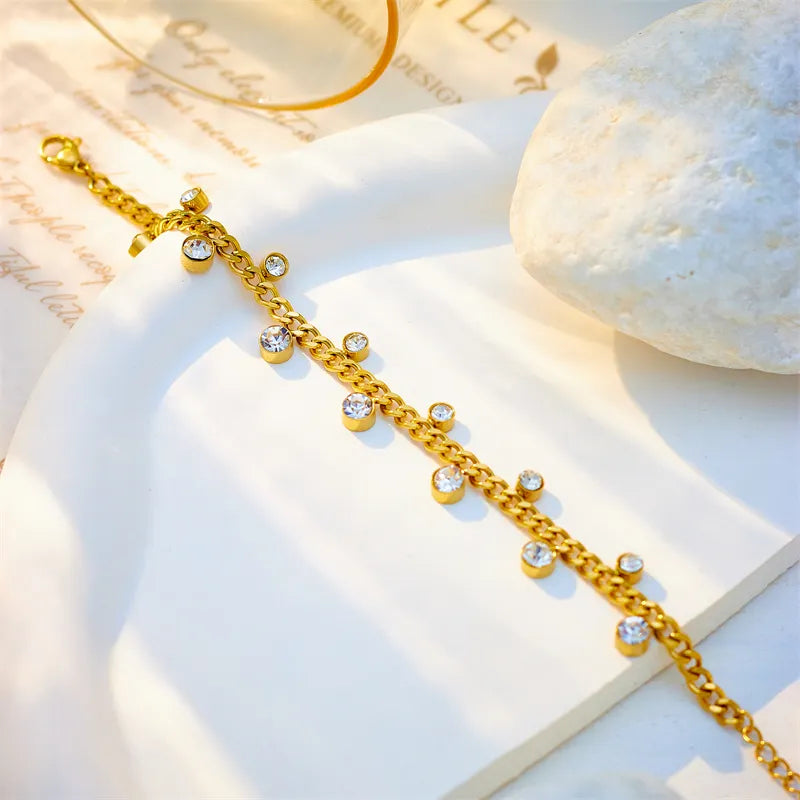 Pulseira Corrente com Detalhes em Zircônia