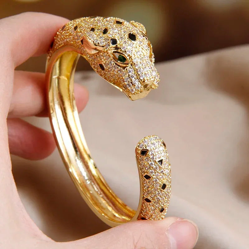 Pulseira Leopardo Cravejada com Zircônia