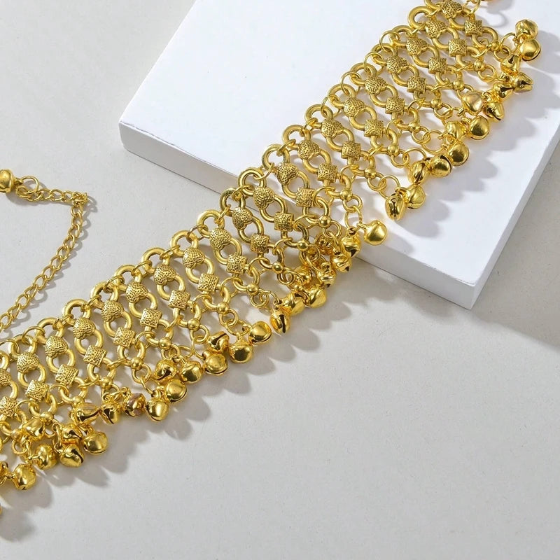 Tornozeleira Boêmia Banhada a Ouro 18k