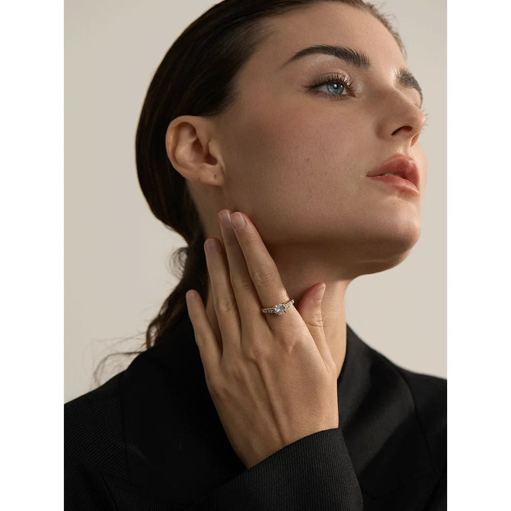 Yhpup-AAA Anel de Noivado de Zircônia Cúbica Brilhante para Mulheres, Moda Aço Inoxidável, Jóias Clássicas Premium, Presente, 6789, 2024