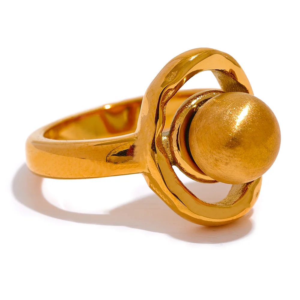 Anel Redondo Banhado a Ouro 18k