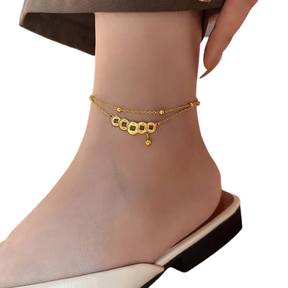 Tornozeleira Elegante Com Pingente de Sino