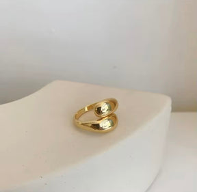 Anel Ajustável com Design Elegante Banhado a Ouro 18k