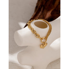Pulseira De Coração Luxuosa Banhada a Ouro 18k
