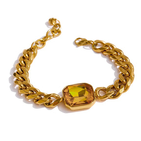 Pulseira Cúbica Com Zircônia Banhado a Ouro 18k