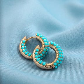 Brinco Argola com detalhes Verdes