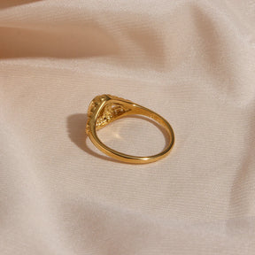 Anel de Pérola Natural Banhado a Ouro 18k