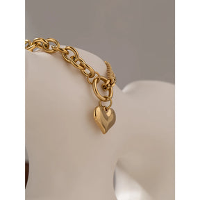 Pulseira De Coração Luxuosa Banhada a Ouro 18k