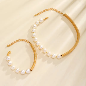 Conjunto Pérolas Colar e Pulseira