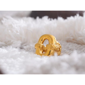 Yhpup-elegante aço inoxidável anel geométrico oco, textura robusta, à prova de ferrugem, declaração Finger Jewelry, Wide Cast Gift
