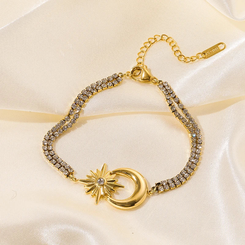 Pulseira com Pendente Lunar e Solar