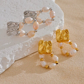 Brinco De Pérolas Banhado a Ouro 18k