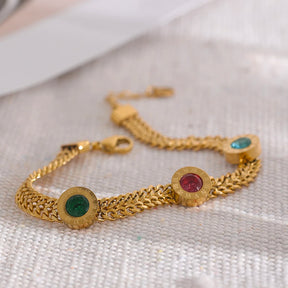 Pulseira Cúbica de Luxo Banhado a Ouro 18k