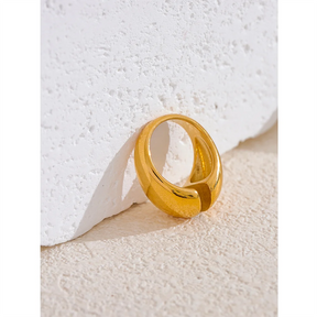 Yhpup-Anel de Dedo Minimalista em Aço Inoxidável para Mulheres, Declaração Metal, Anel Geométrico Incomum, Textura Personalizada, Jóias da Moda