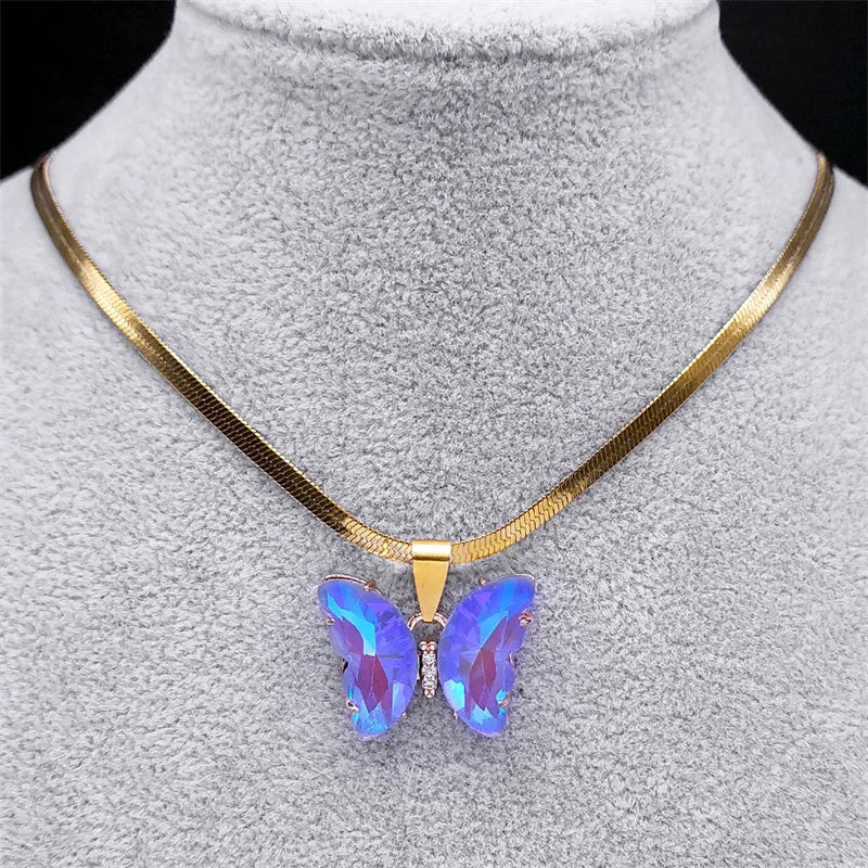 Colar Borboleta Azul