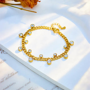 Pulseira Corrente com Detalhes em Zircônia