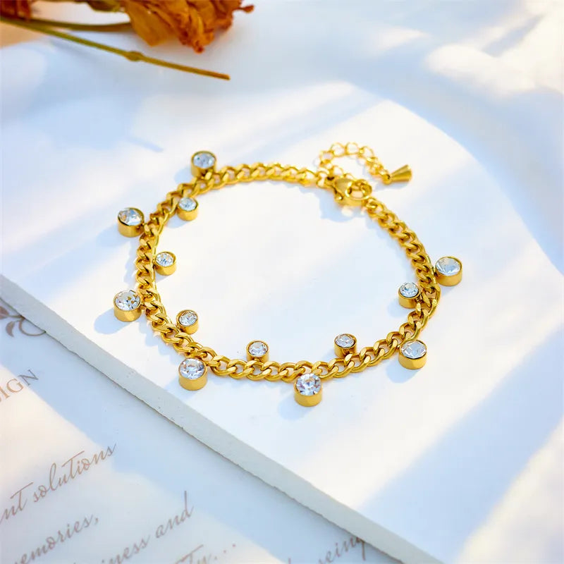 Pulseira Corrente com Detalhes em Zircônia