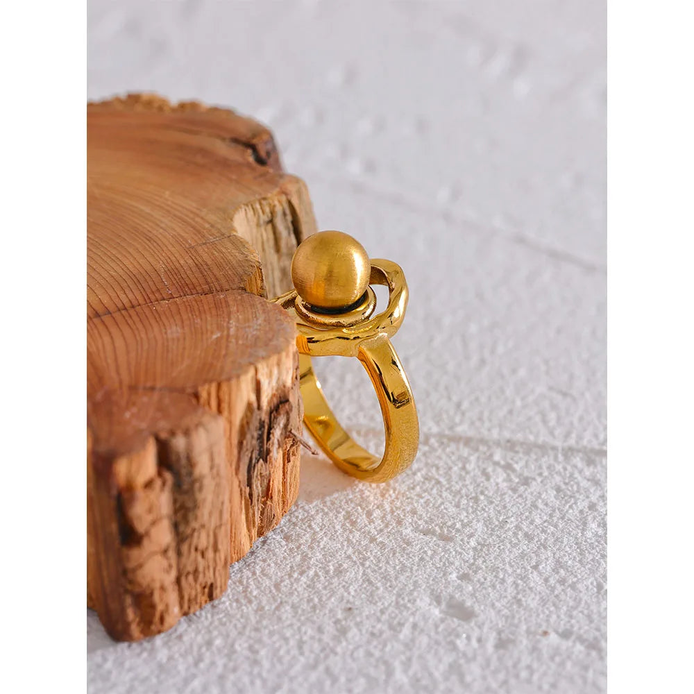 Anel Redondo Banhado a Ouro 18k