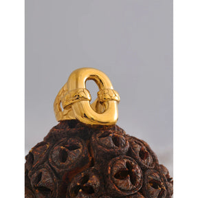 Yhpup-elegante aço inoxidável anel geométrico oco, textura robusta, à prova de ferrugem, declaração Finger Jewelry, Wide Cast Gift