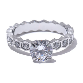 Yhpup-AAA Cubic Zirconia Classic Ring, banhado a ouro 18k PVD, CZ Bling, aço inoxidável, moda de luxo, requintado presente da jóia, 2022