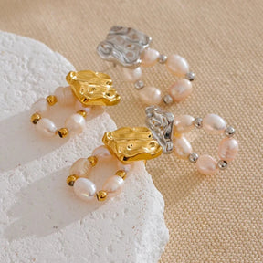 Brinco De Pérolas Banhado a Ouro 18k
