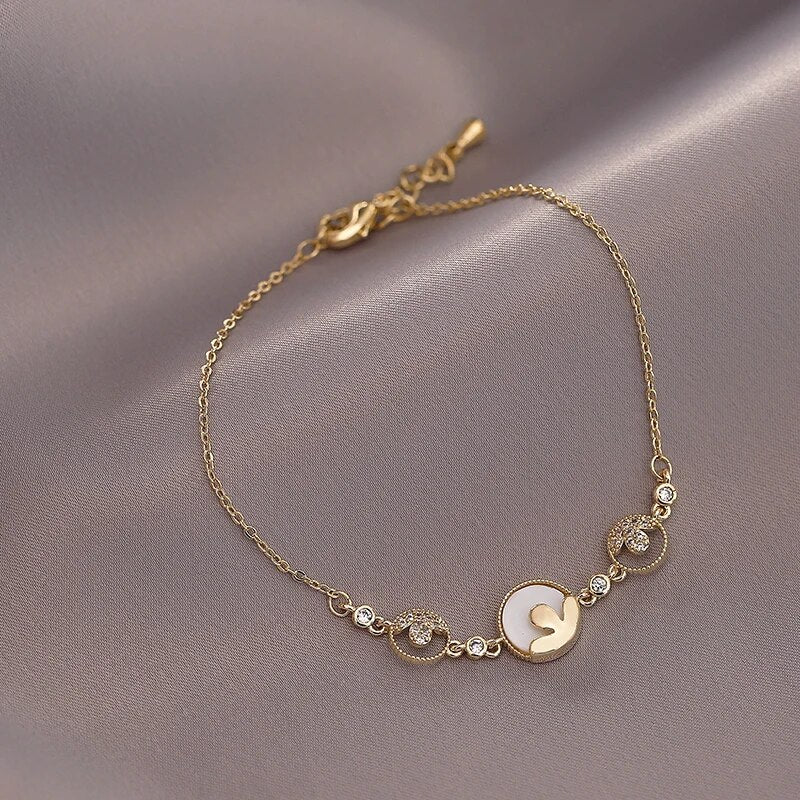 Pulseira Flor Shell com Zircônias