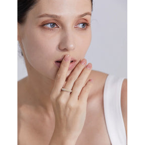 Yhpup-Anel elegante de pérolas para mulheres, amuleto de aço inoxidável, banhado a ouro 18k, impermeável, moda moderna, joias românticas