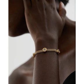 Pulseira Cúbica de Luxo Banhado a Ouro 18k