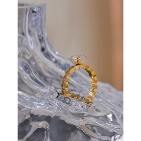 Yhpup-AAA Cubic Zirconia Classic Ring, banhado a ouro 18k PVD, CZ Bling, aço inoxidável, moda de luxo, requintado presente da jóia, 2022
