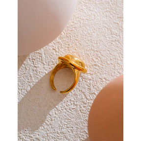 Anel de amor de coração de metal de aço inoxidável Yhpup, joia de moda diária, presente PVD banhado a ouro