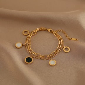 Pulseira Corrente com Pendentes Circulares